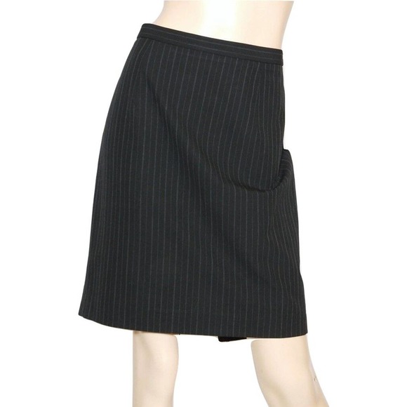 Michael Kors A-Line Above Knee Skirt Stertch Poly Blend Black/Stripe 8/10/14 $99 - Picture 1 of 5